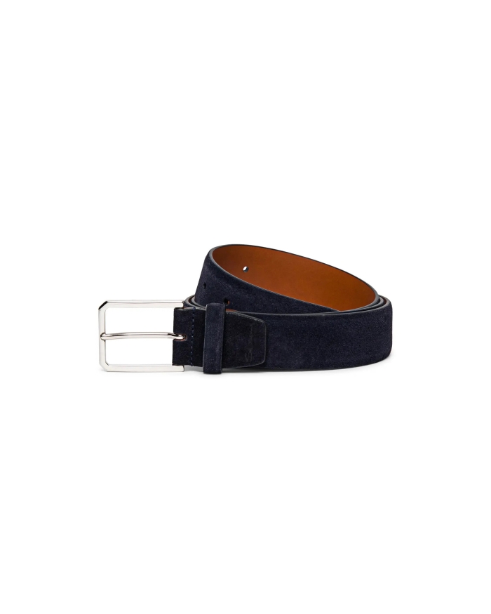 SANTONI Santoni - Suede adjustable belt - Navy