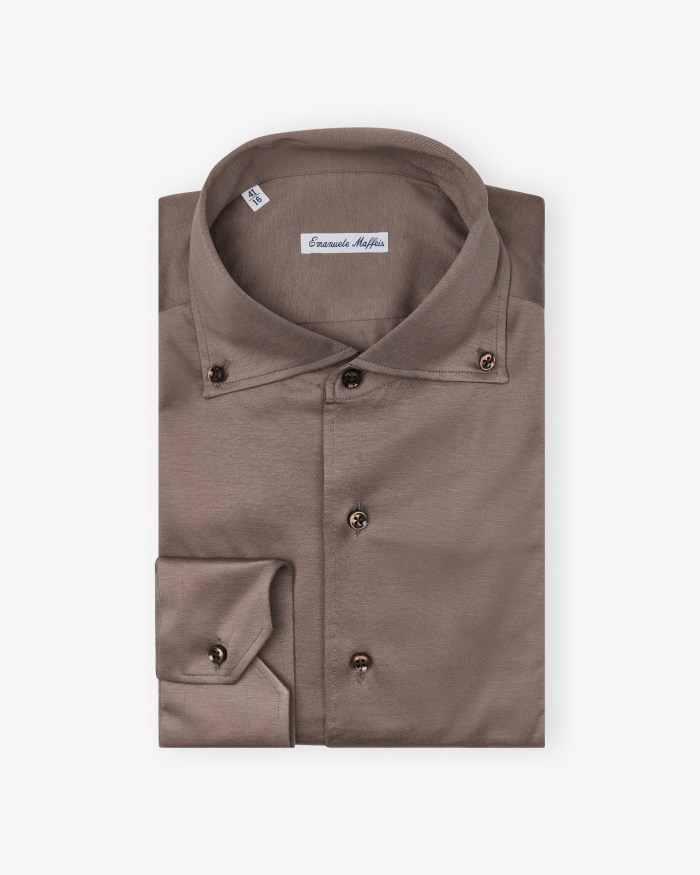 EMANUELE MAFFEIS Emanuele Maffeis - Stretch shirt button down - Taupe