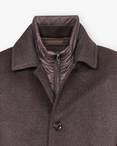 MooRER - Overcoat wool and cashmere - Brown