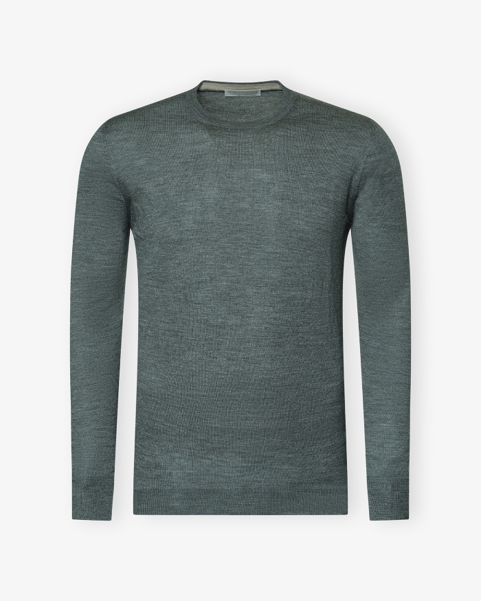 LES HOMMES D'AMSTERDAM LHDA - Round neck wool and silk - Grey