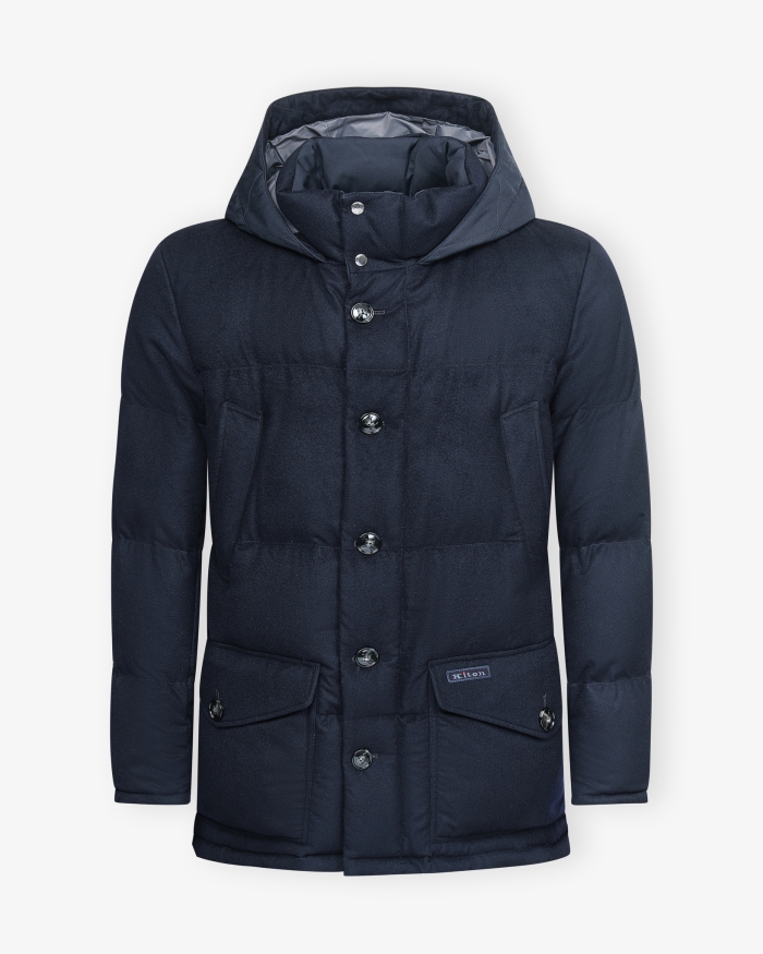KITON Kiton - Padded parka - Baby cashmere - Navy