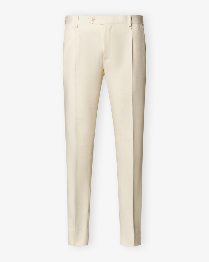 BRIONI Brioni - Trousers twill wool - Offwhite