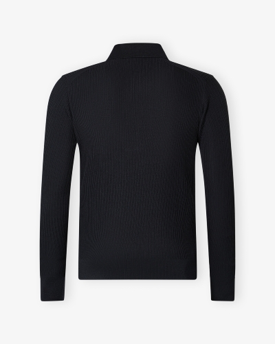 Brioni - Polo long sleeve fine wool - Navy