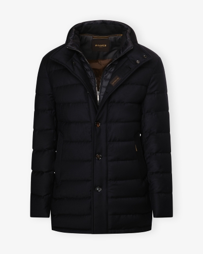 MooRER - Quilted parka - Goose feather cashmere - Navy