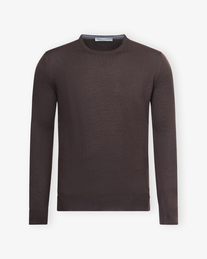 LES HOMMES D'AMSTERDAM LHDA - Round neck virgin wool - Brown