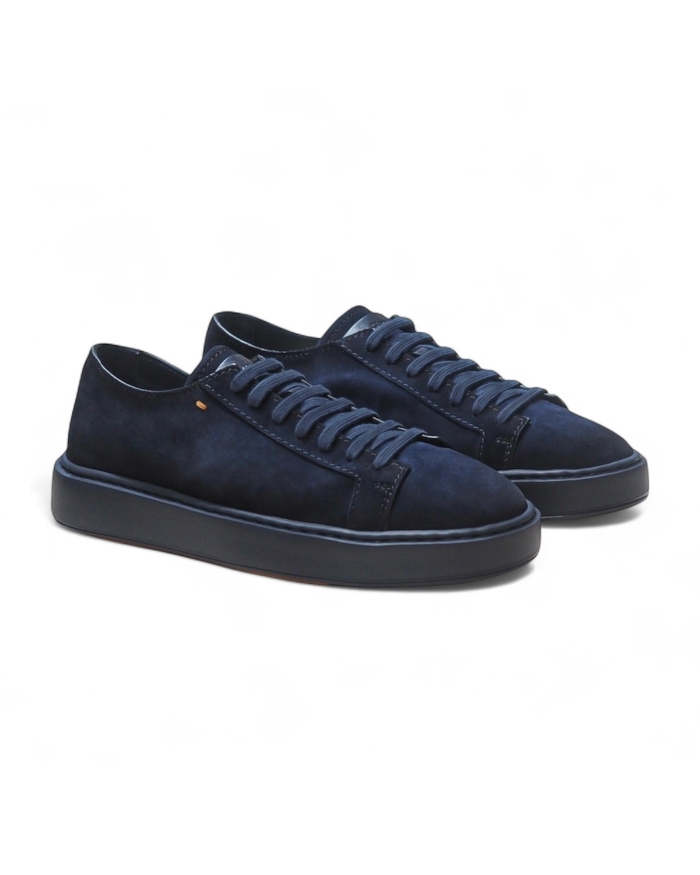 SANTONI Santoni - Sneaker calf silk suede - Navy
