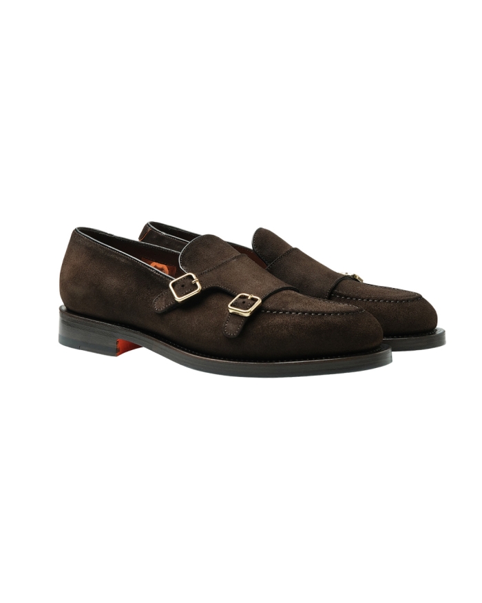 SANTONI Santoni - Calf suede loafer - Goodyear - Brown