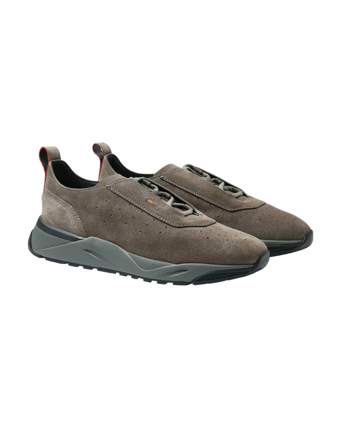SANTONI Santoni - Sneaker calf suede - Greige