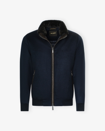 MooRER - Jacket LS9 wool cashmere - Blue Grey