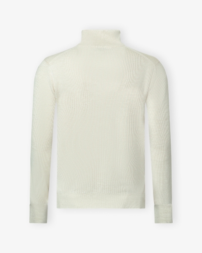 Brioni - Half zip cashmere wool - Cream white