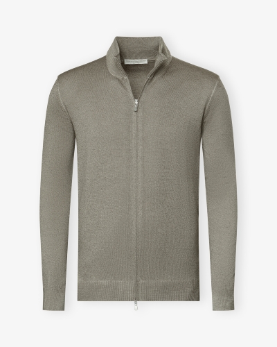 LHDA - Full zip virgin wool - Washed greige