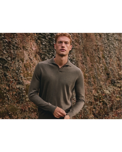 DC - Buttonless polo-shirt - Cashmere - Olive Brown