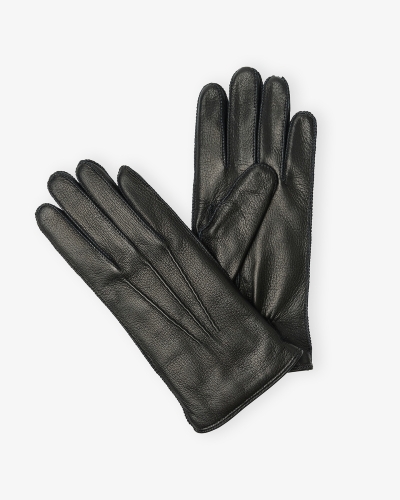 Doriani Cashmere - Gloves deerskin and cashmere - Black