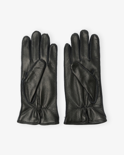 Doriani Cashmere - Gloves deerskin and cashmere - Black