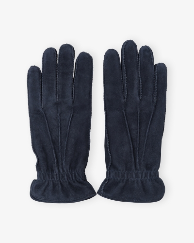 Doriani Cashmere - Gloves calf suede cashmere - Navy