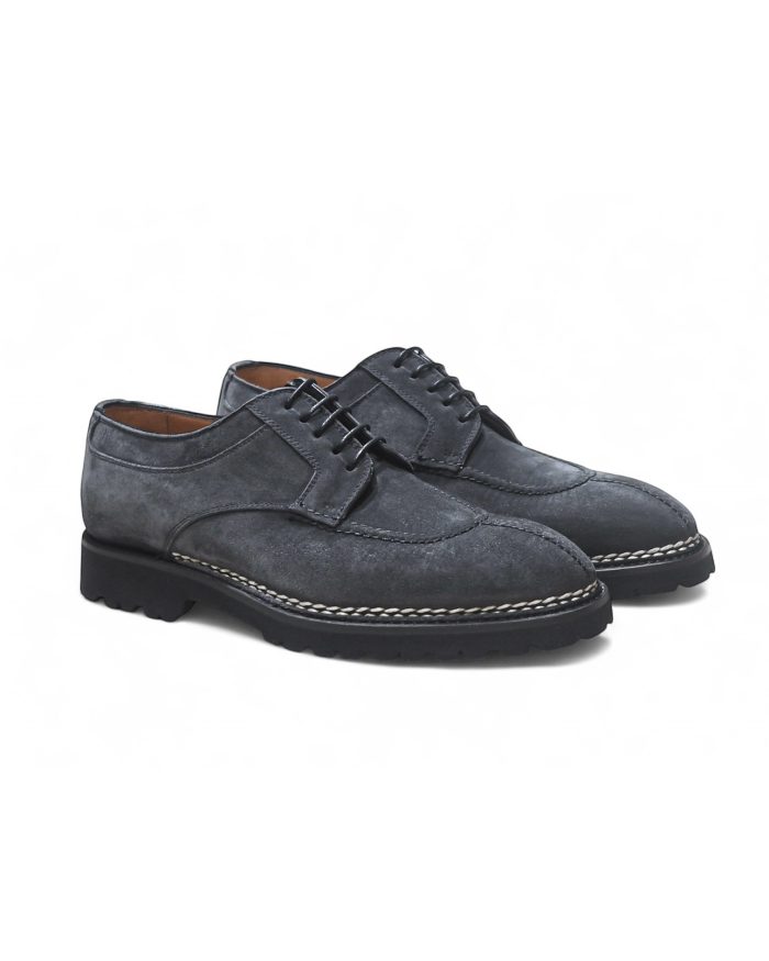 BONTONI Bontoni - Magnifico calfskin laces - Grey suede