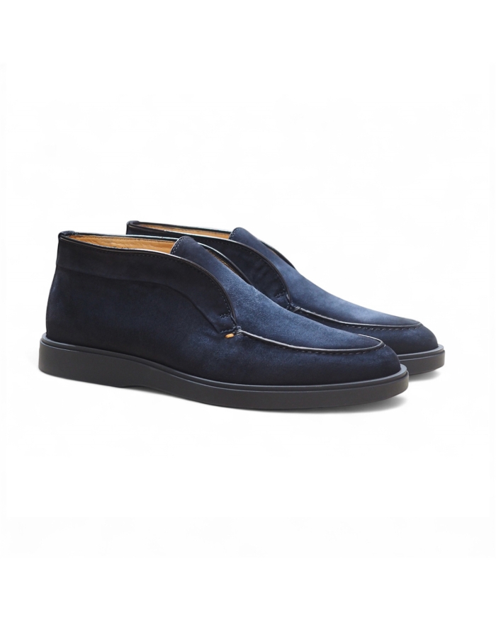 SANTONI Santoni - Desert boot calf silk suede - Navy