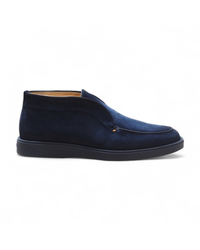 Santoni - Desert boot calf silk suede - Navy