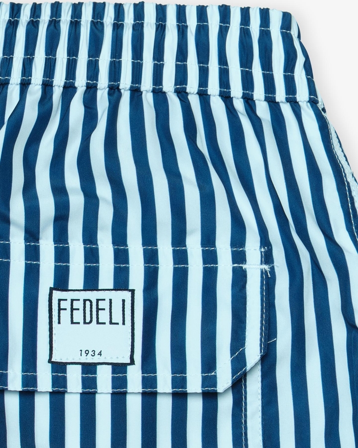 FEDELI Fedeli - Swimtrunk Madeira Airstop - Stripes navy