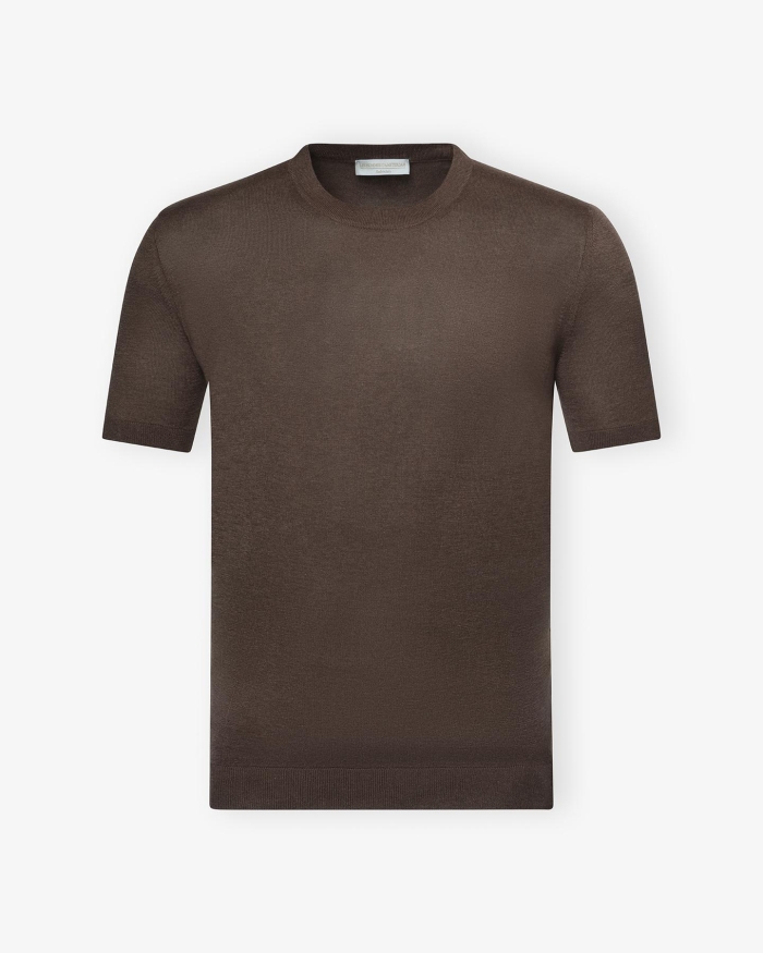LES HOMMES D'AMSTERDAM LHDA - T-shirt silk - Brown