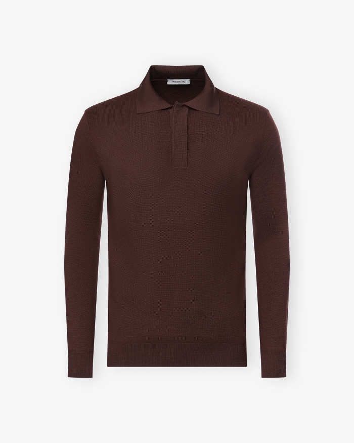 FIORONI Fioroni - Polo pure new wool - Terracotta