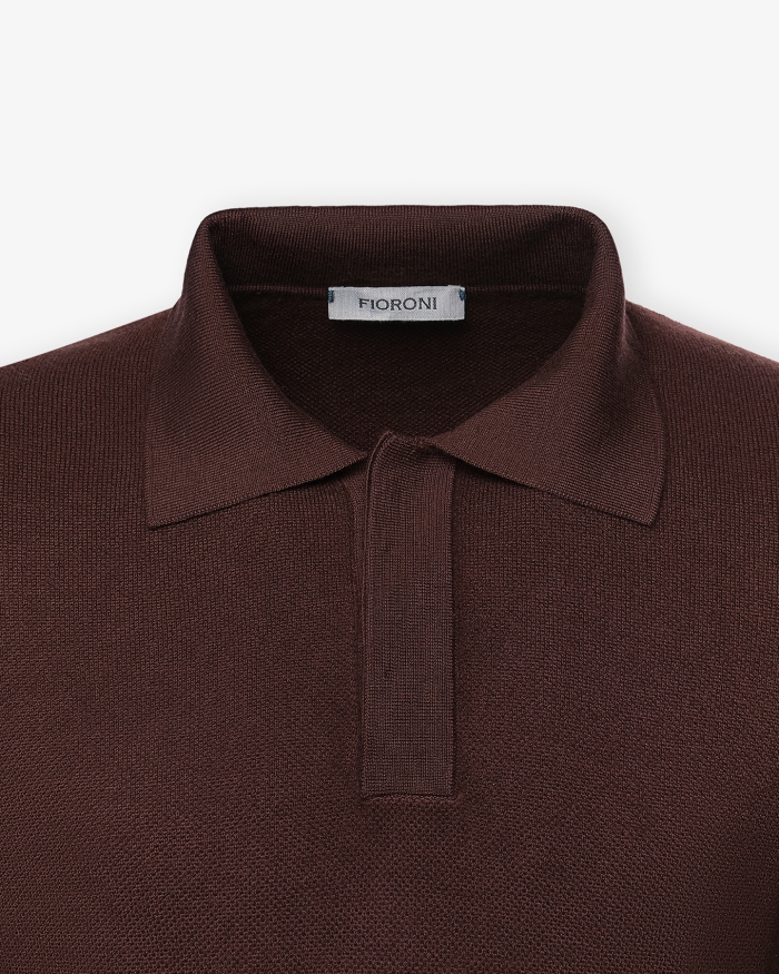 FIORONI Fioroni - Polo pure new wool - Terracotta
